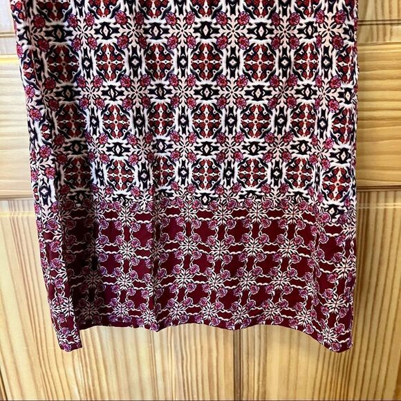 Altar'd State red pink boho tribal floral print short sleeve shift dress medium - Picture 3 of 8